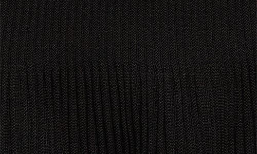 Balmain Colorblock Twisted Cable Long Sleeve Sweater Dress In Black