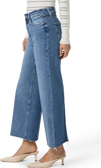 Anessa High Waist Raw Hem Ankle Wide Leg Jeans