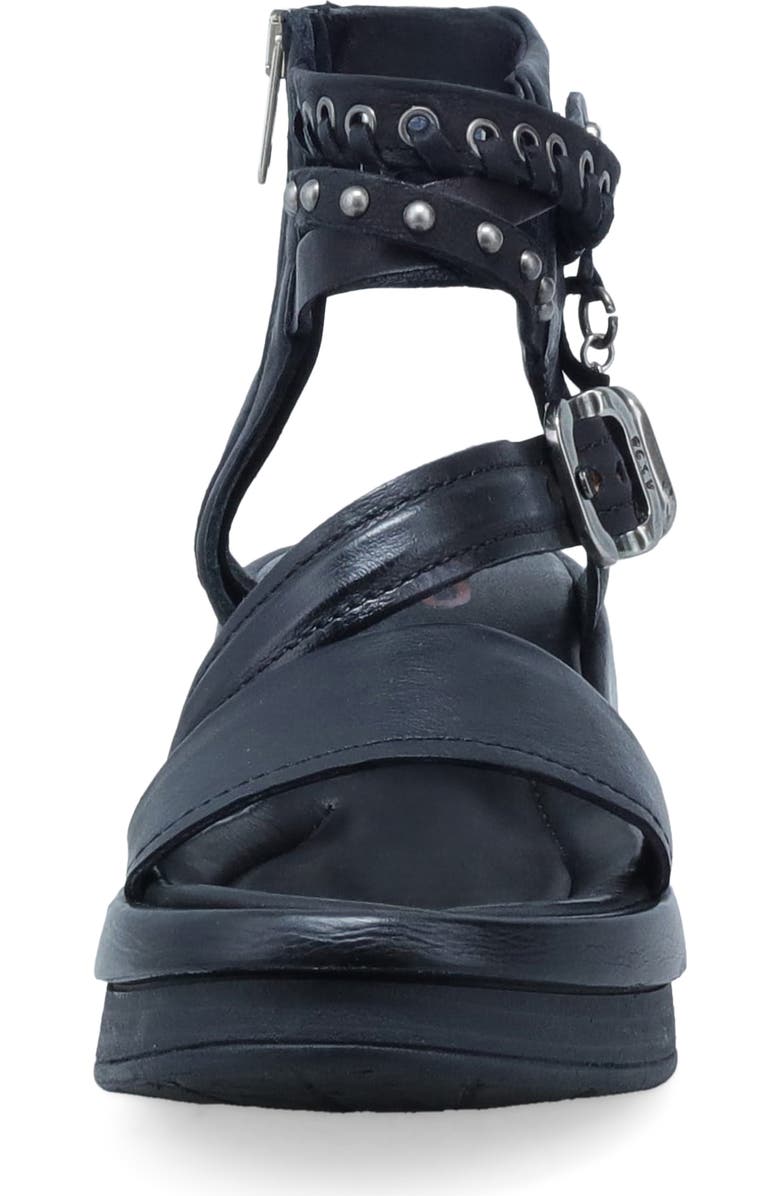 A.S.98 Spaulding Ankle Strap Sandal, Alternate, color, Black