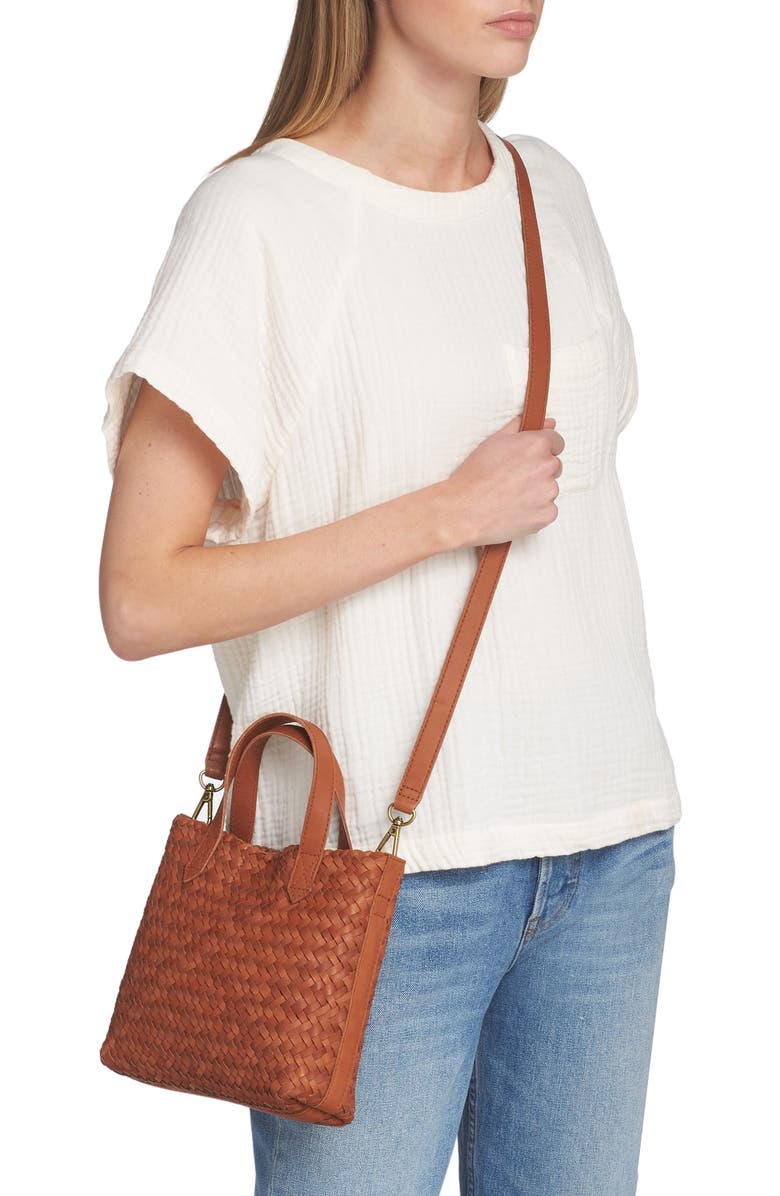 Madewell The Small Transport Crossbody: Woven Leather Edition, Alternate, color,