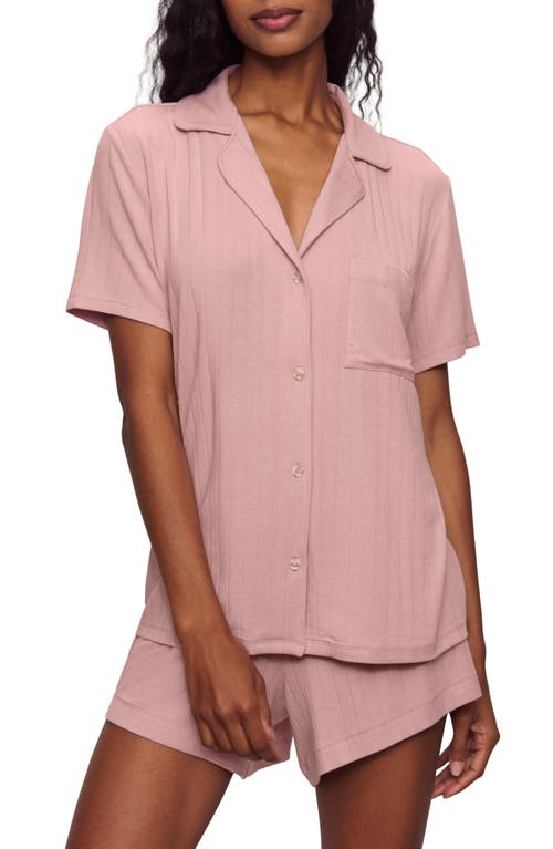Eberjey Relaxed Rib Short Pajamas In Pink