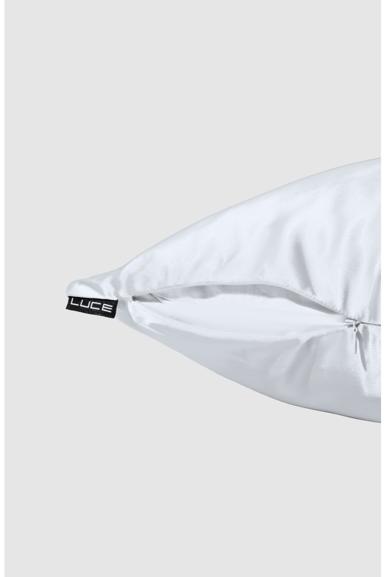 Silky Satin Pillow Case 2 Pieces, Alternate, color, WHITE