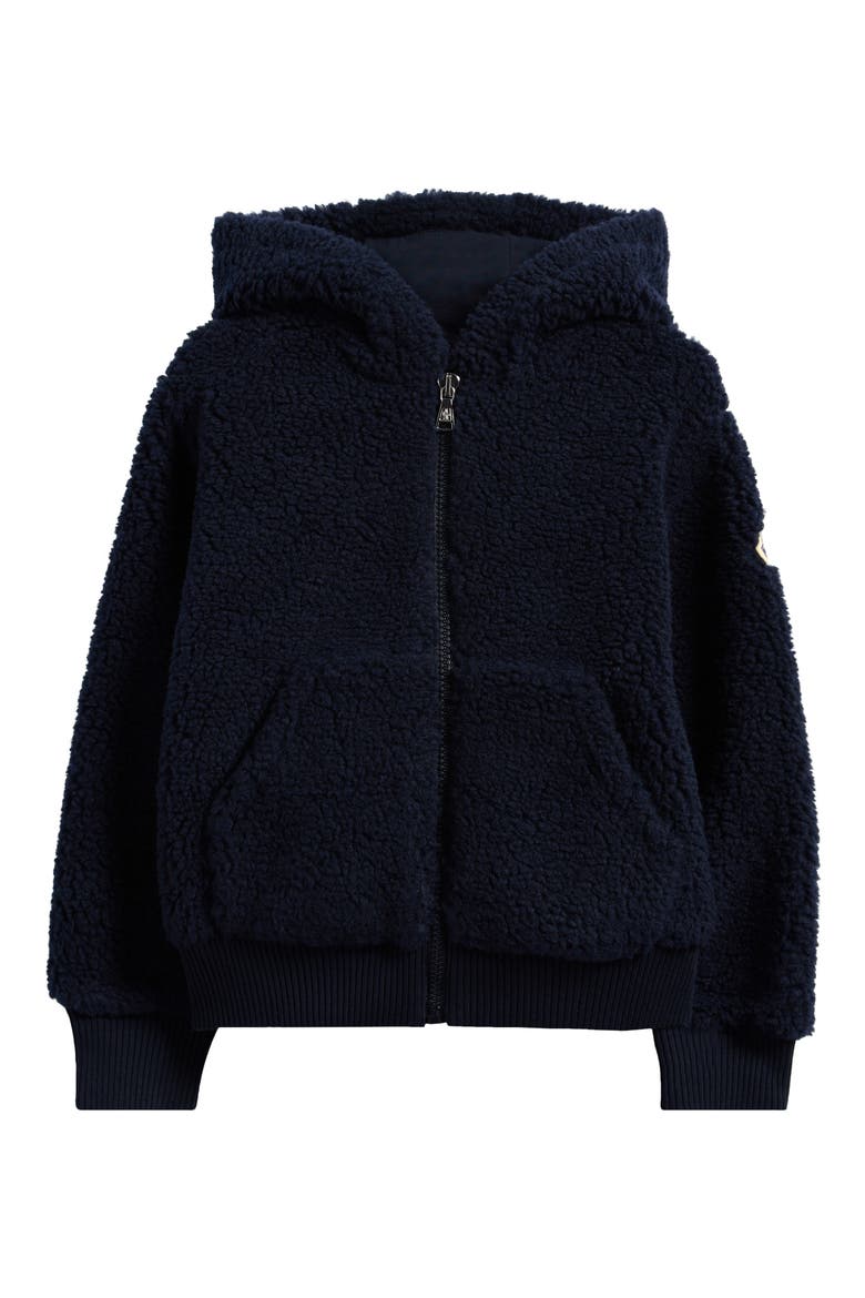 Kids' High Pile Fleece Zip-Up Hoodie, Main, color, BLUE NAVY