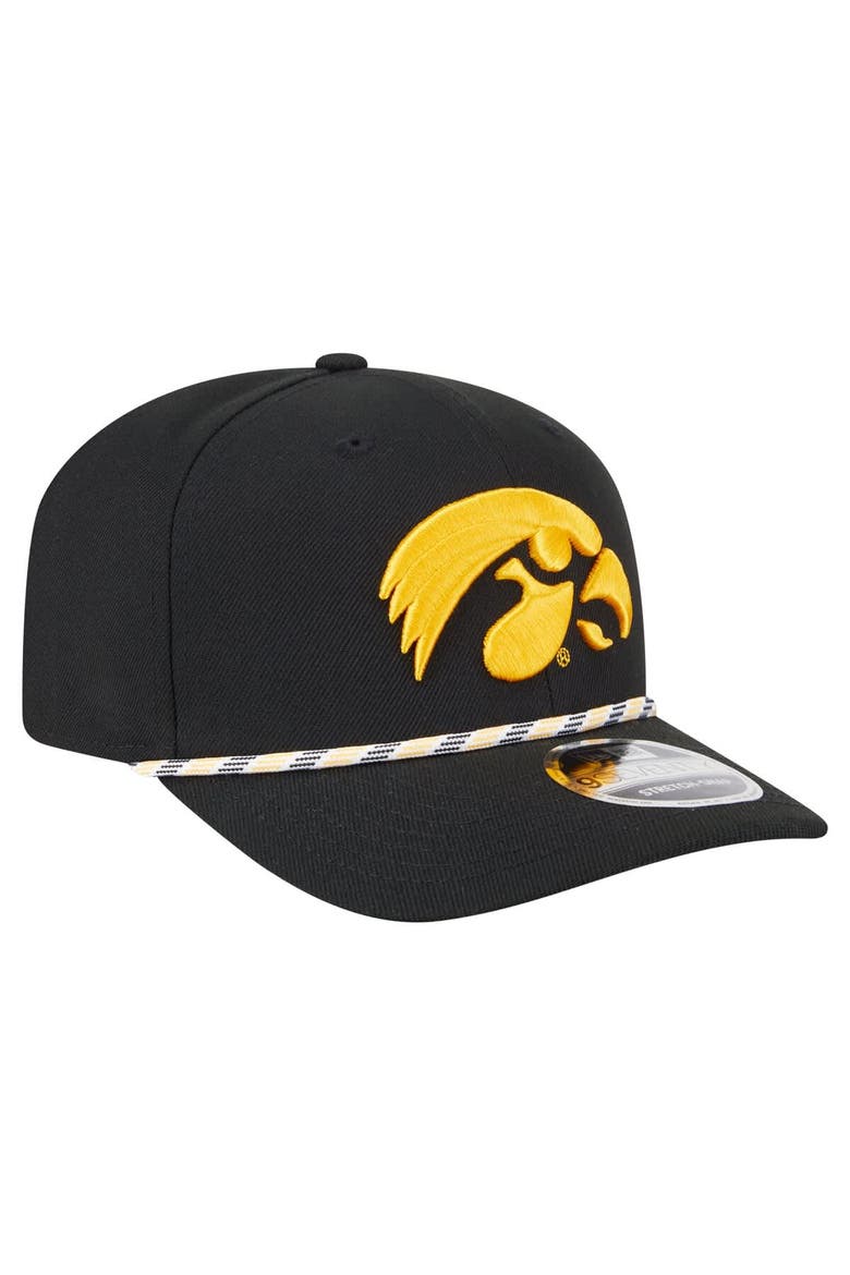 Men's New Era Black Iowa Hawkeyes Game Day Multi-Rope 9SEVENTY Stretch-Snap Hat, Alternate, color, Black