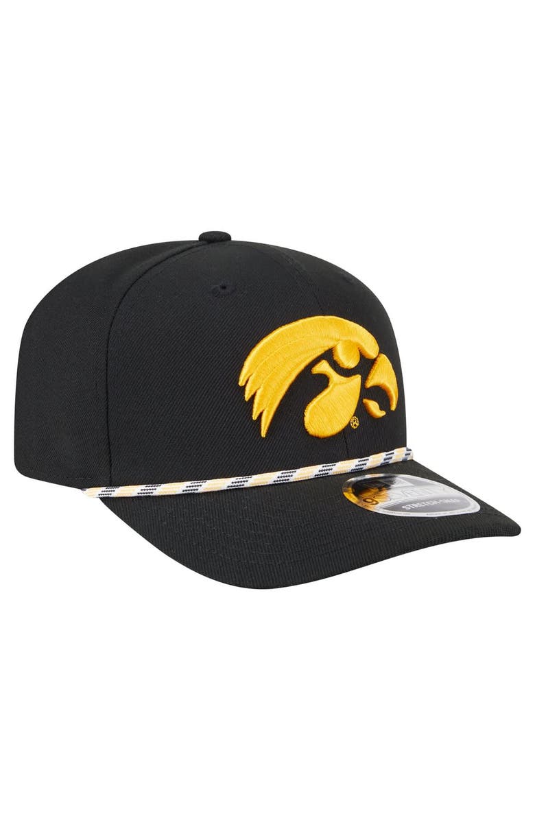 New Era Men's New Era Black Iowa Hawkeyes Game Day Multi-Rope 9SEVENTY Stretch-Snap Hat, Alternate, color, Black
