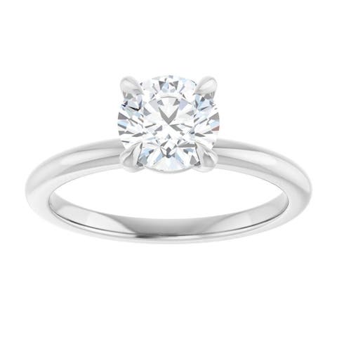 1 CT Lab-Grown Round Diamond Solitaire Ring in 14K Gold
