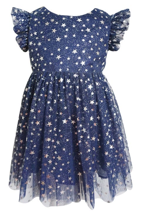 Kids' Star Foil Tulle Party Dress