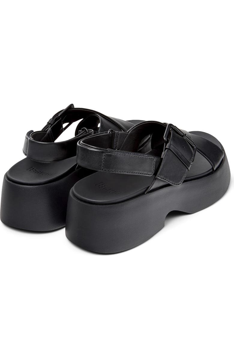 Camper Tasha X-Strap Platform Sandal, Alternate, color, Black
