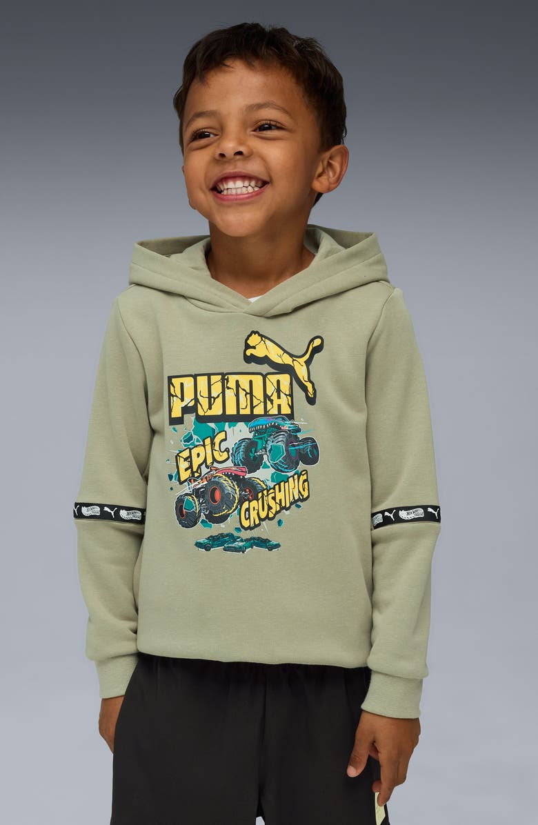 PUMA x Hot Wheels Kids' Cotton Blend Hoodie, Alternate, color, Lux Army