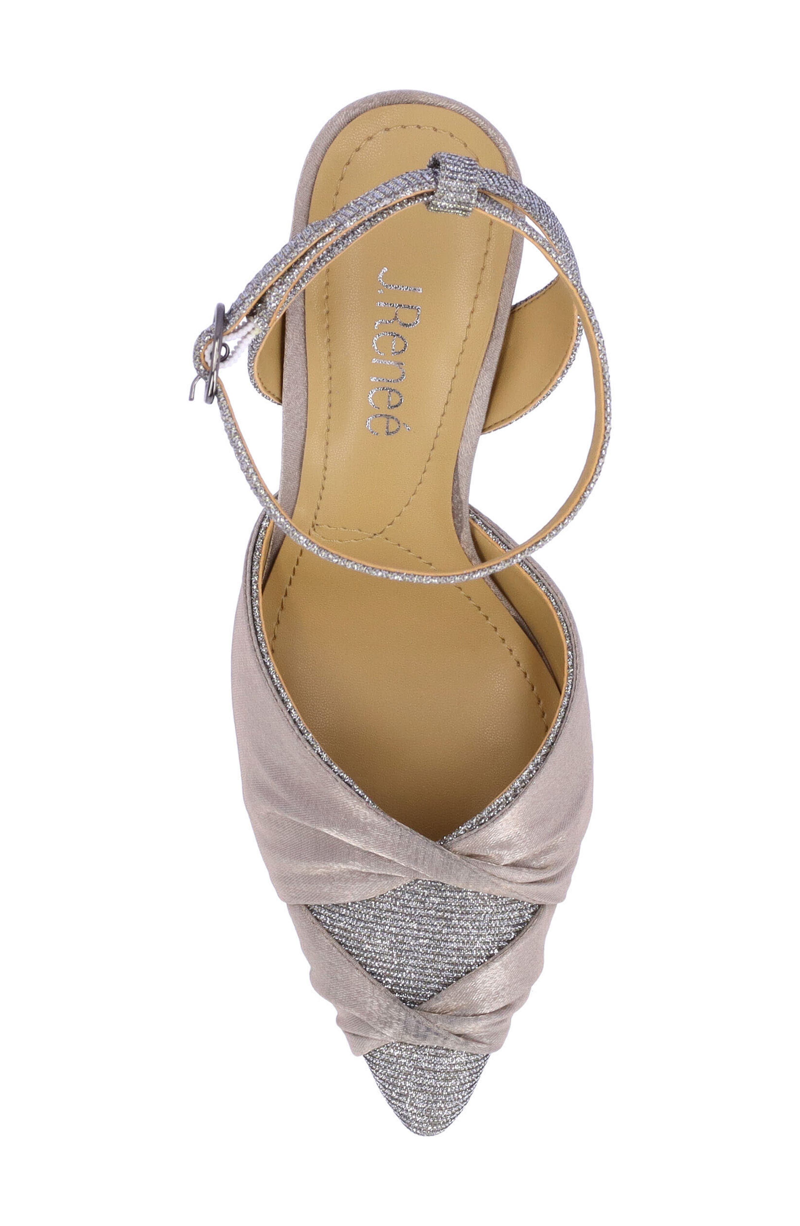 Leander Ankle Strap Pointed Toe Pump, Alternate, color, PEWTER