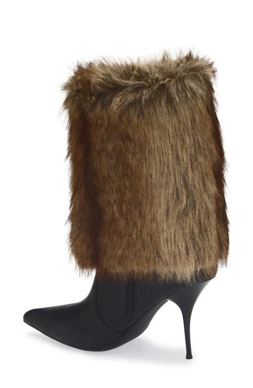 Jeffrey Campbell Thermal Faux Fur Cuff Bootie In Brown