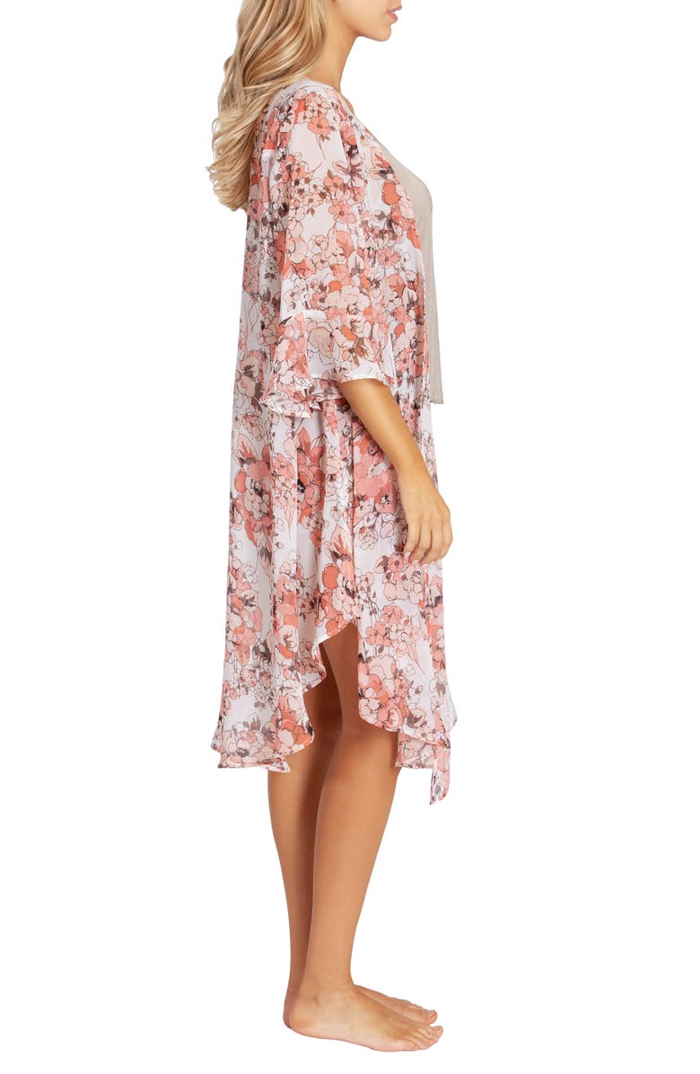 Midnight Bakery Floral Print Chiffon Duster, Alternate, color, 