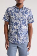 14th & Union Short Sleeve Linen & Cotton Button-Up Shirt