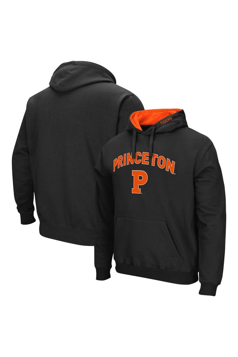 Men's Colosseum Black Princeton Tigers Arch and Logo Pullover Hoodie, Main, color, Black