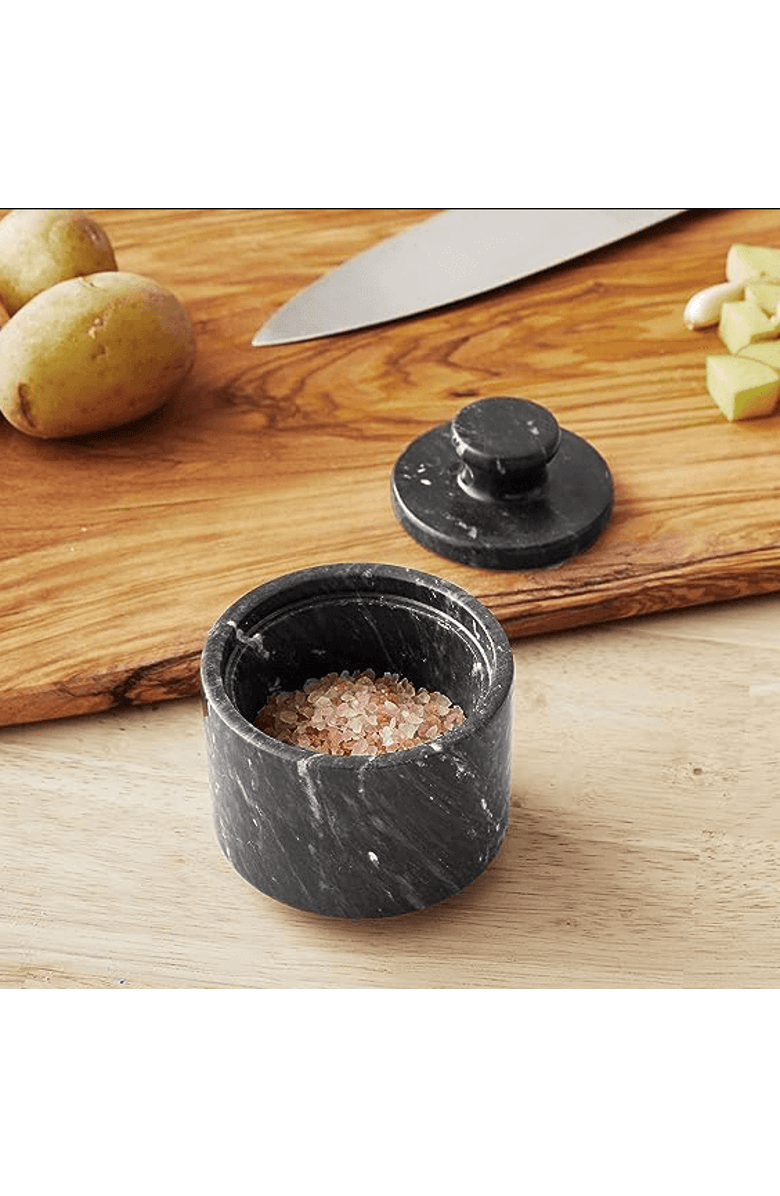 Artifacts Trading Company<sup>™</sup> Artifacts Trading Company Marble Salt Cellar with Lid, Alternate, color, Black Matte