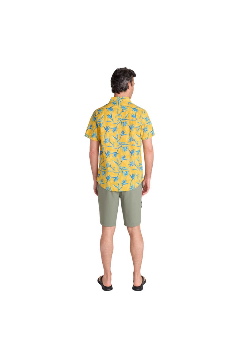 Tropical Tree Branch Short-Sleeved Shirt, Alternate, color, Mustard