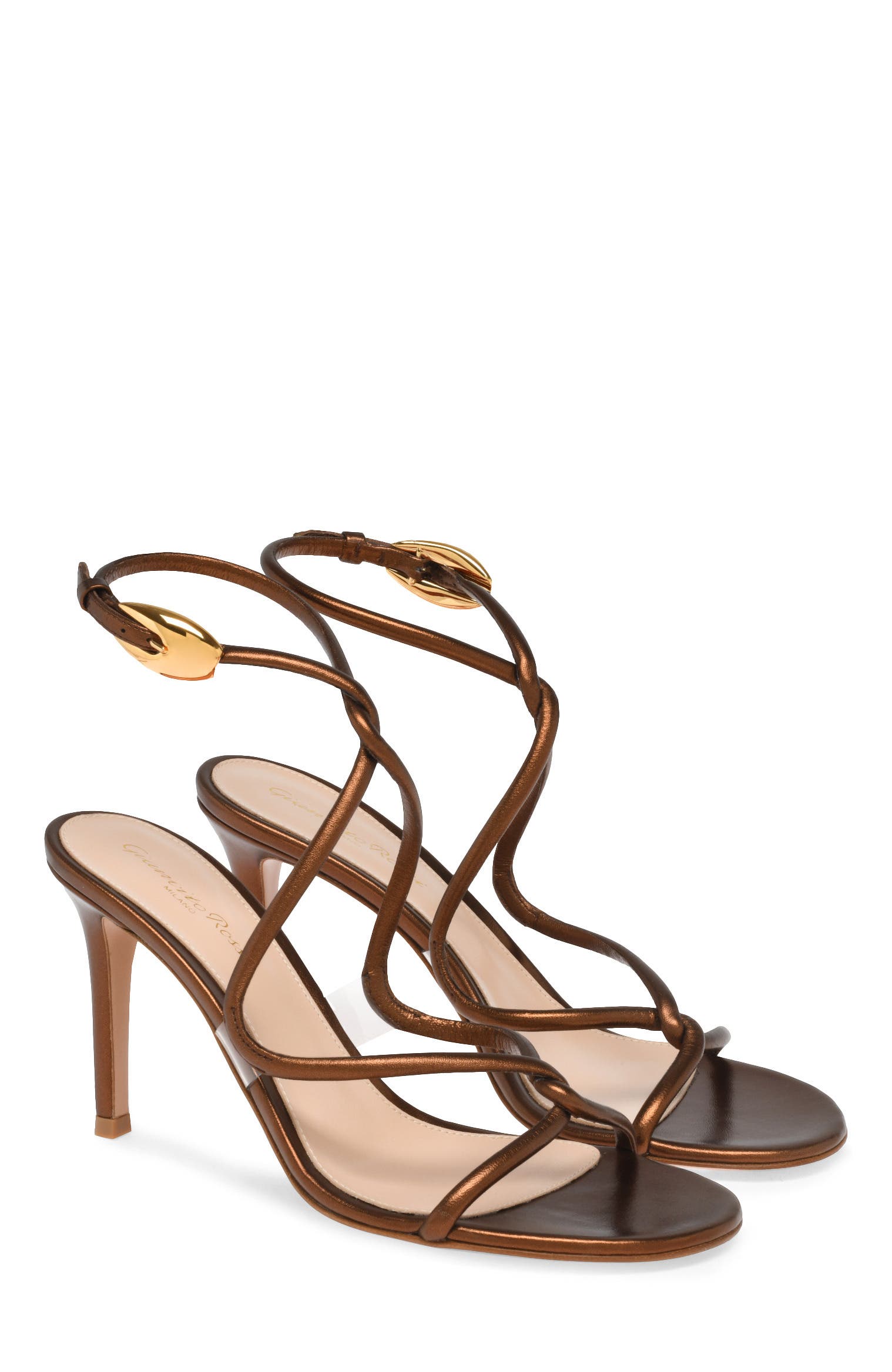 Gianvito Rossi Jungle Mamba 85 Sandals, Alternate, color, Metallic Brown