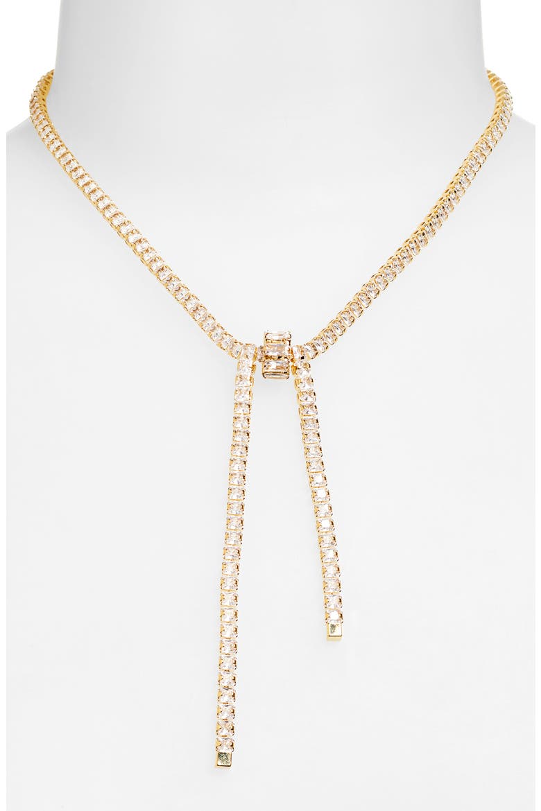 Mia Cubic Zirconia Lariat Necklace, Alternate, color, GOLD