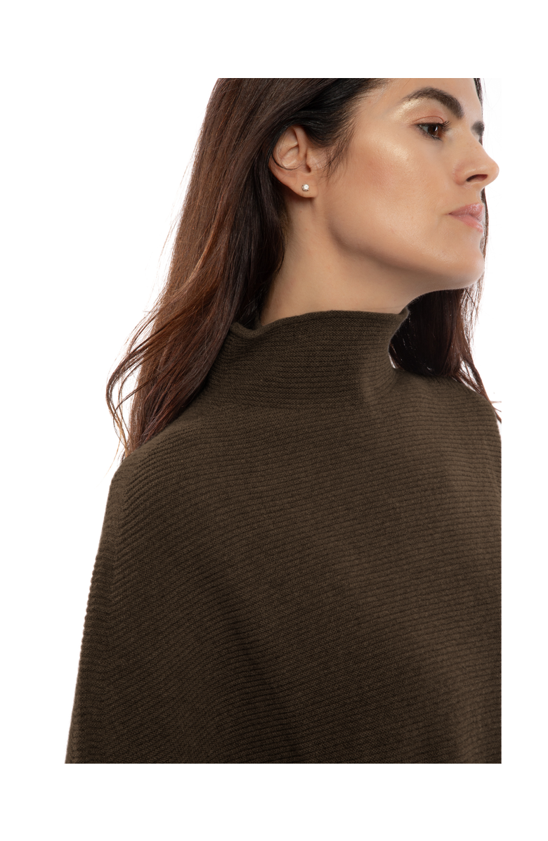 Monticelli Cashmere Pure Cashmere Funnel Neck Poncho, Alternate, color, Coffee