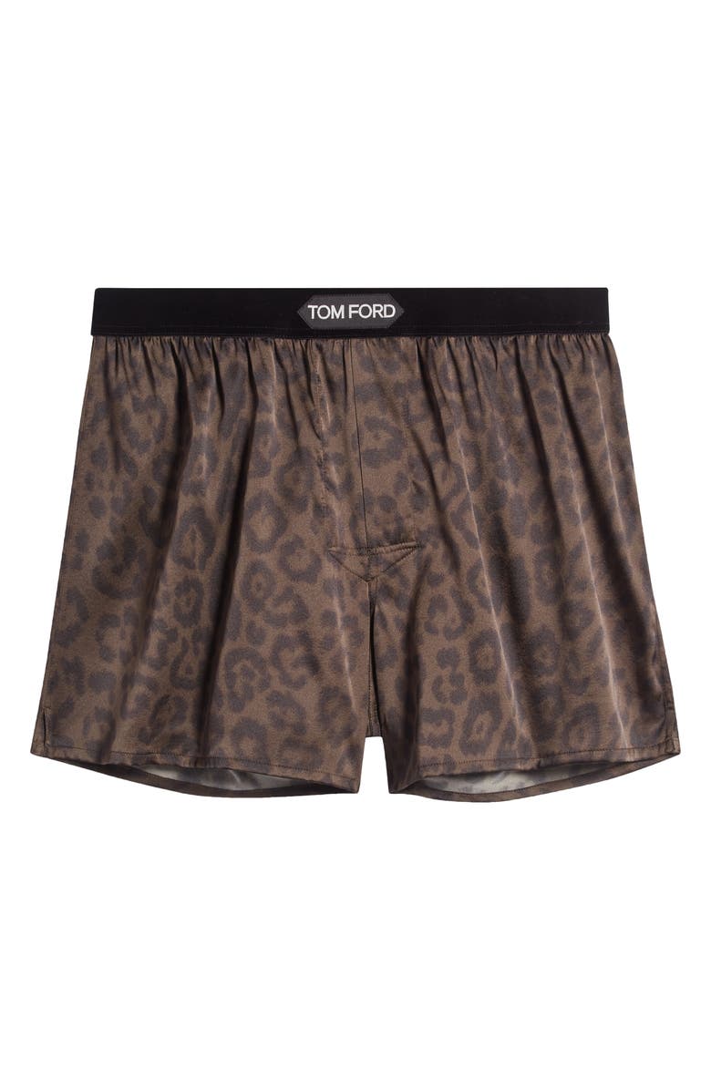 TOM FORD Cheetah Print Silk Boxers, Alternate, color,