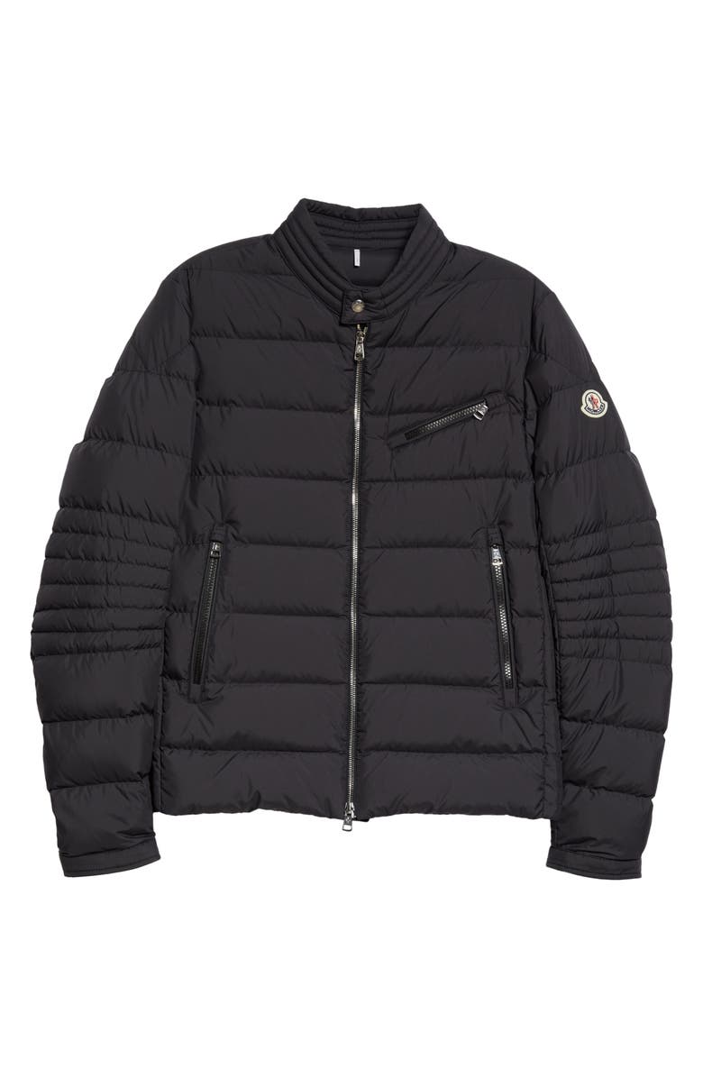 Moncler Authie Matte Biker Puffer Jacket, Alternate, color, 