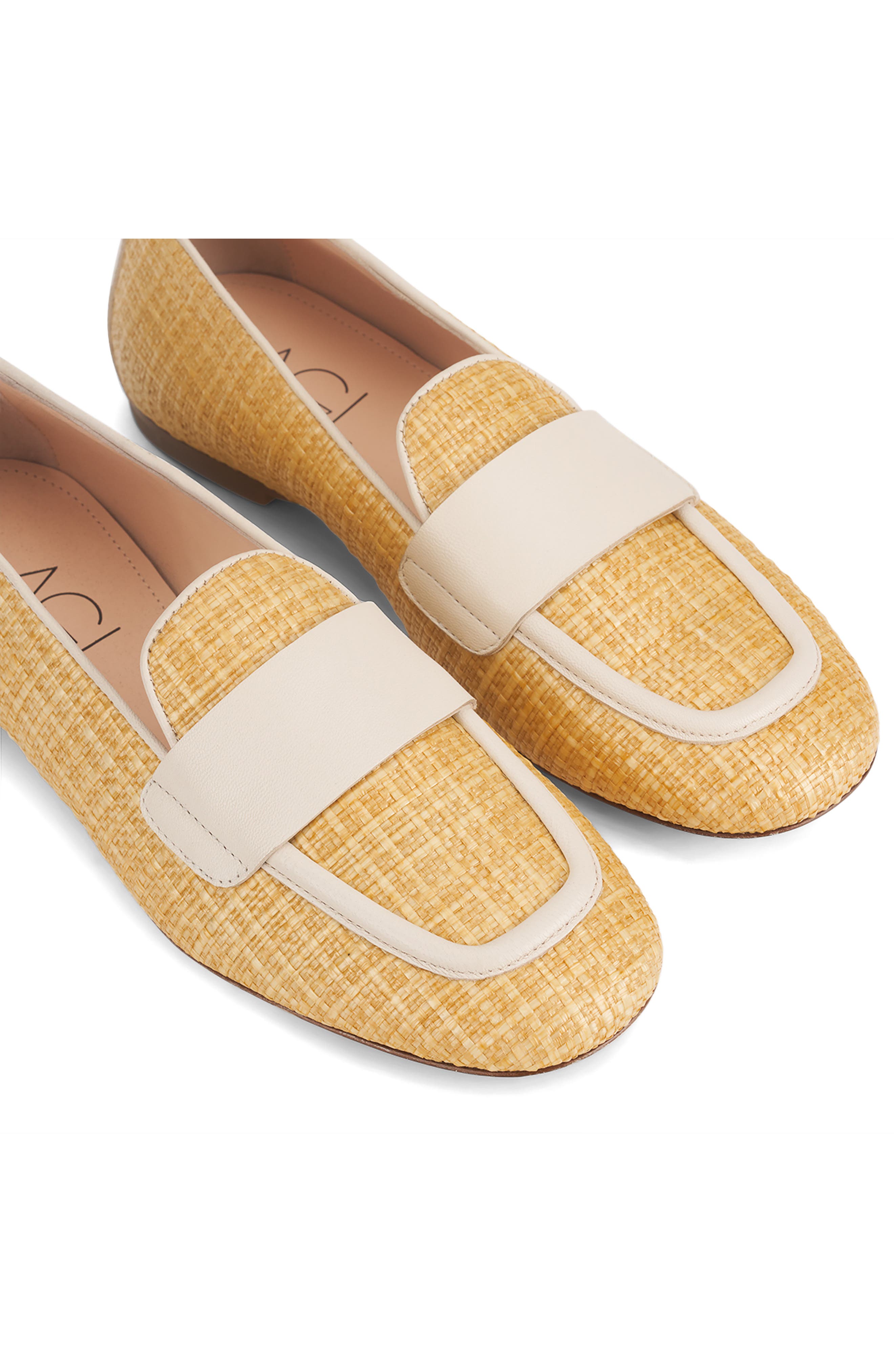 AGL Sheryl Raffia Loafer, Alternate, color, Beige-Gesso