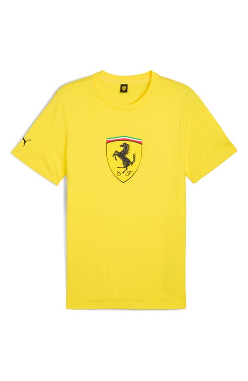 Puma X Ferrari Sportswear Cotton Graphic T-shirt In Yellow