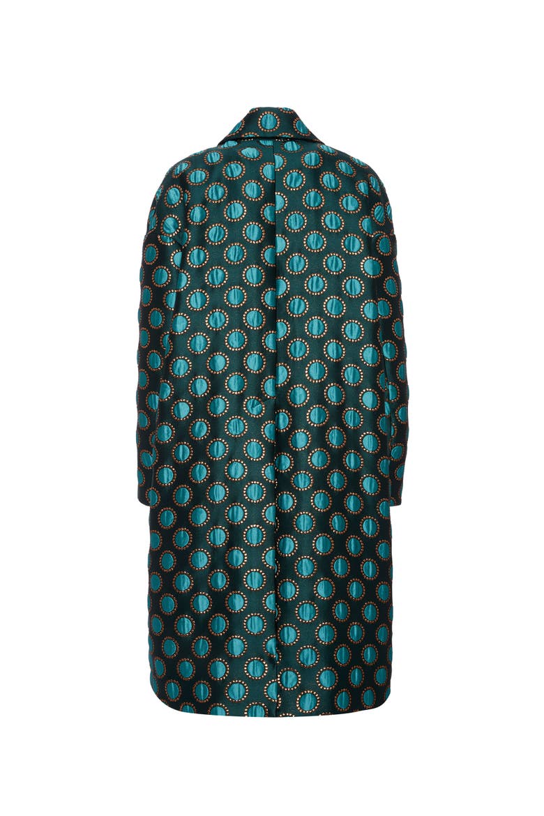 Boxy Coat, Alternate, color, Jacquard Winter Sun Emerald