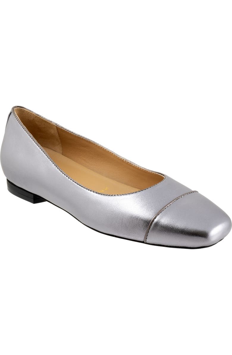 SoftWalk<sup>®</sup> Harbor Cap Toe Flat, Main, color, Pewter