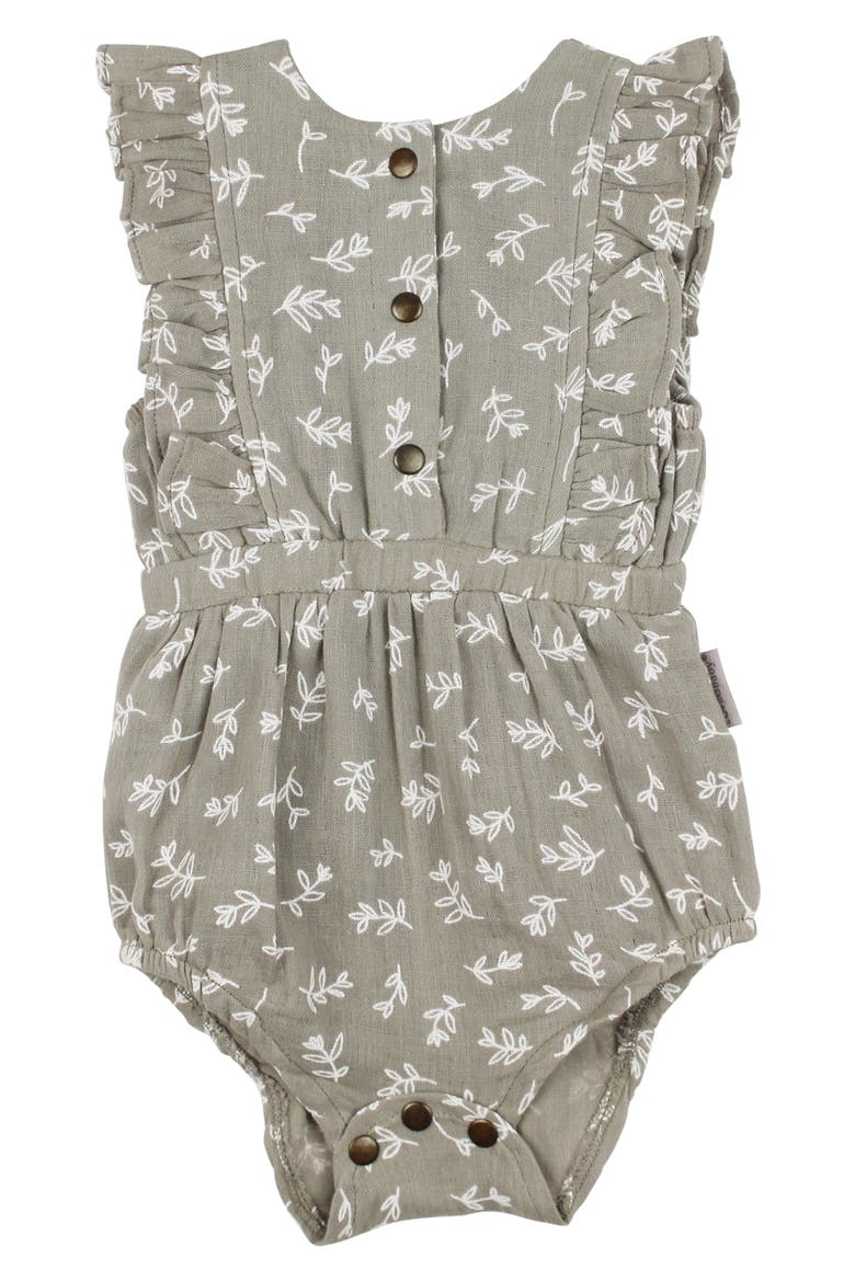 Ruffle Organic Cotton Bodysuit, Main, color, FAWN LEAVES
