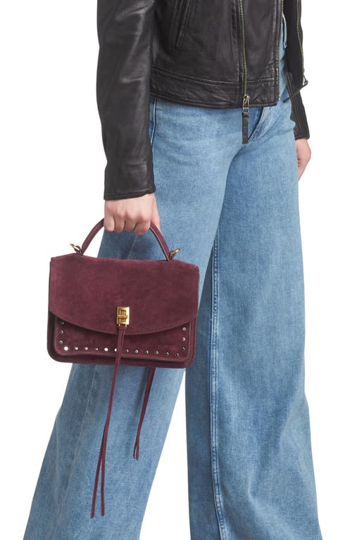 Rebecca Minkoff Darren Small Suede Messenger Bag In Garnet