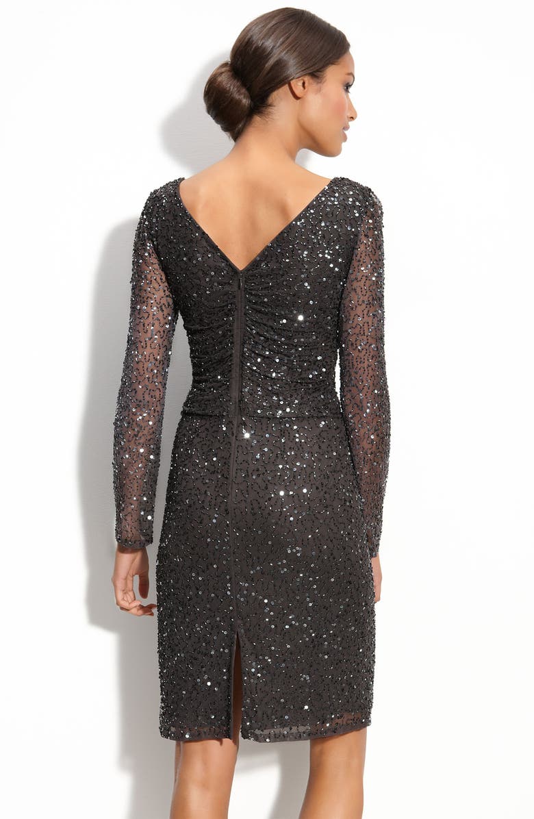 Patra Beaded Mesh Sheath Dress, Alternate, color,