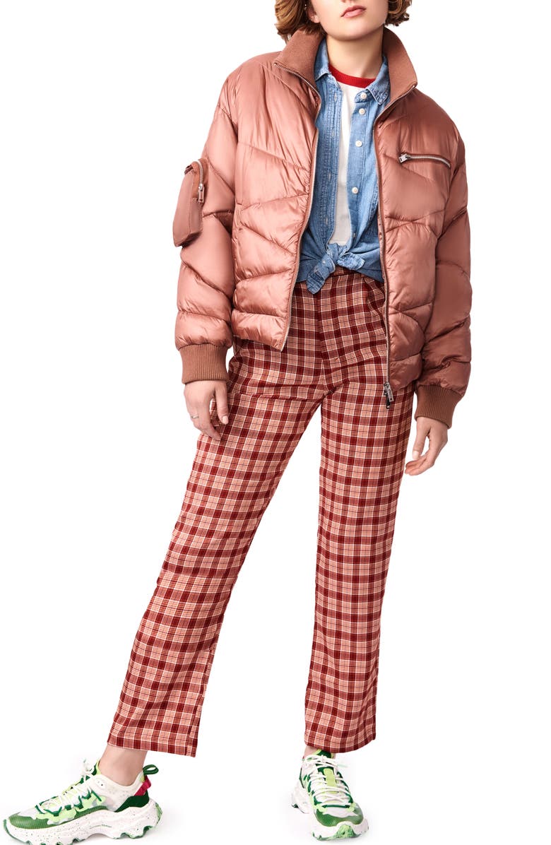 BERNIE Abstract Quilted Short Puffer Jacket, Alternate, color, Rich Copper