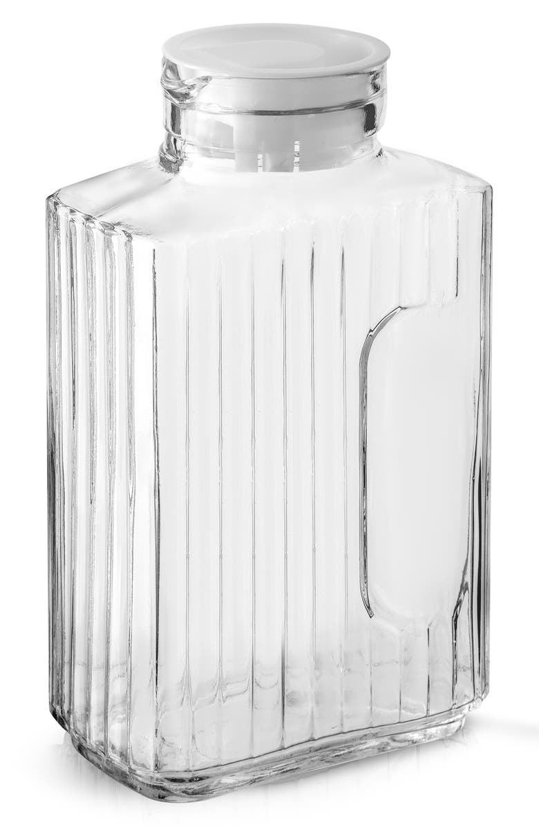 JoyJolt Glass Pitcher with Plastic Lid - 68 oz., Main, color, Clear