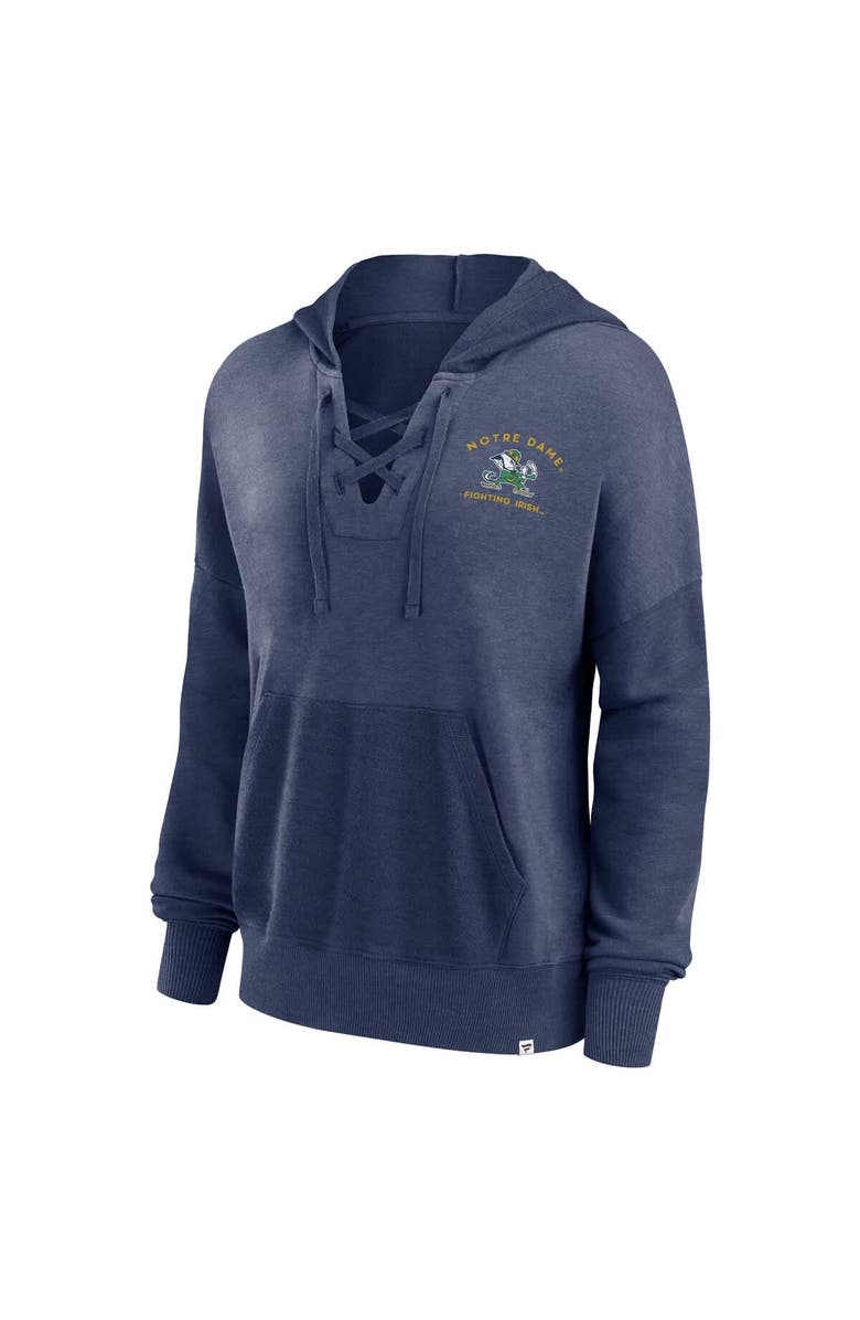 FANATICS Women's Fanatics Branded Heather Navy Notre Dame Fighting Irish Campus Lace-Up Pullover Hoodie, Alternate, color, 