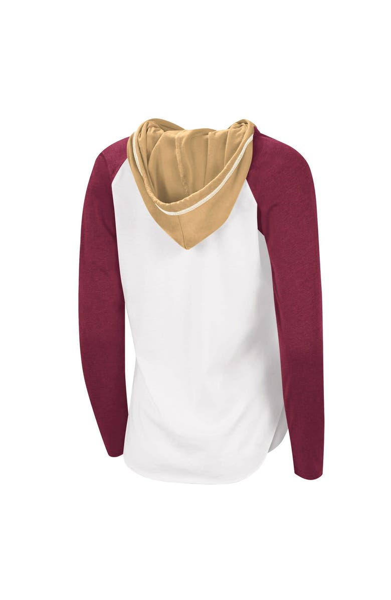 G-III 4HER BY CARL BANKS Women's G-III 4Her by Carl Banks White Cleveland Cavaliers MVP Raglan Hoodie Long Sleeve T-Shirt, Alternate, color, 