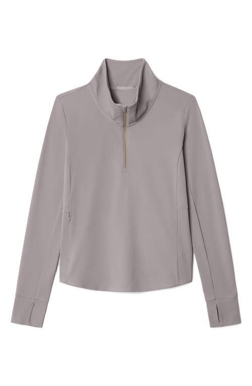 Shop Rhone Course To Court Long Sleeve Quarter Zip Top In Taupe Mist