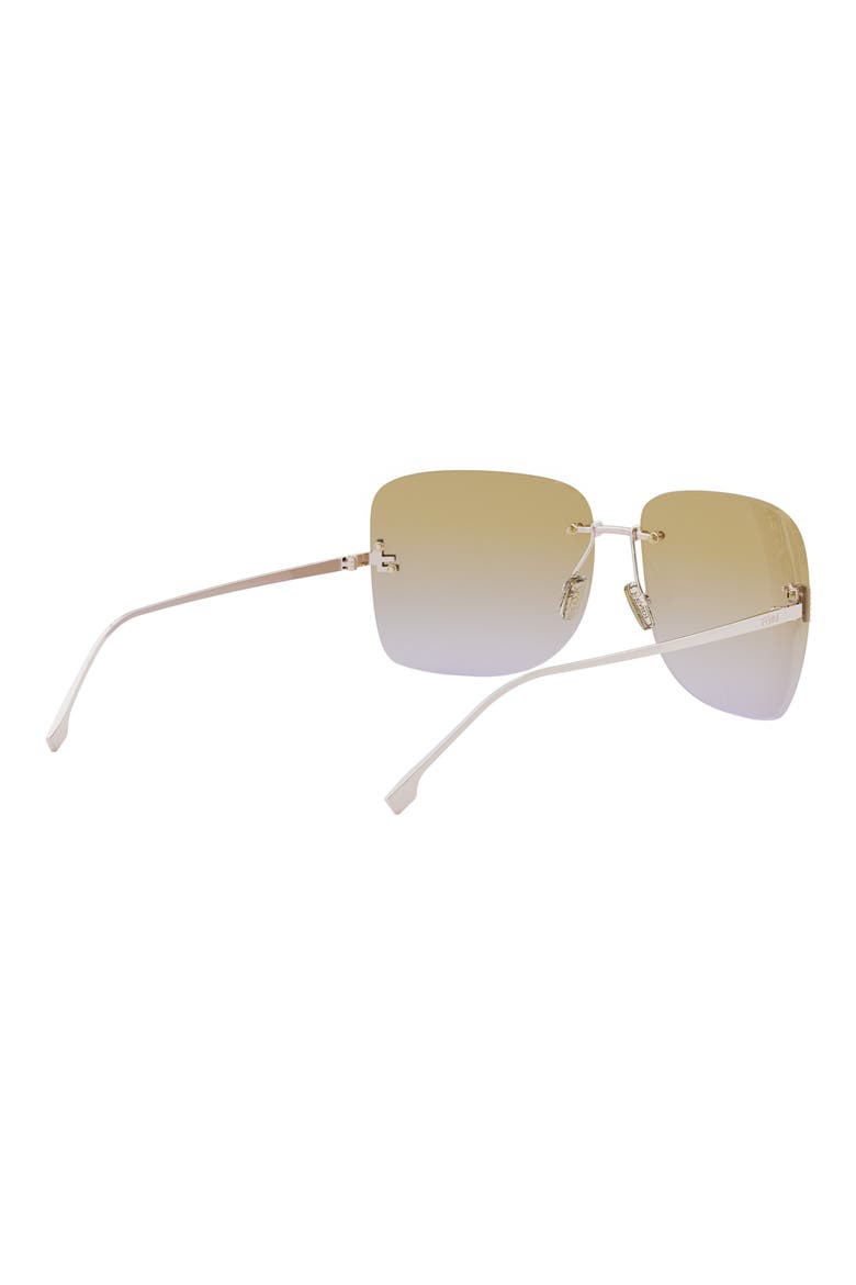 'Fendi First 65mm Oversize Square Sunglasses, Alternate, color, SHINY ROSE GOLD / BROWN