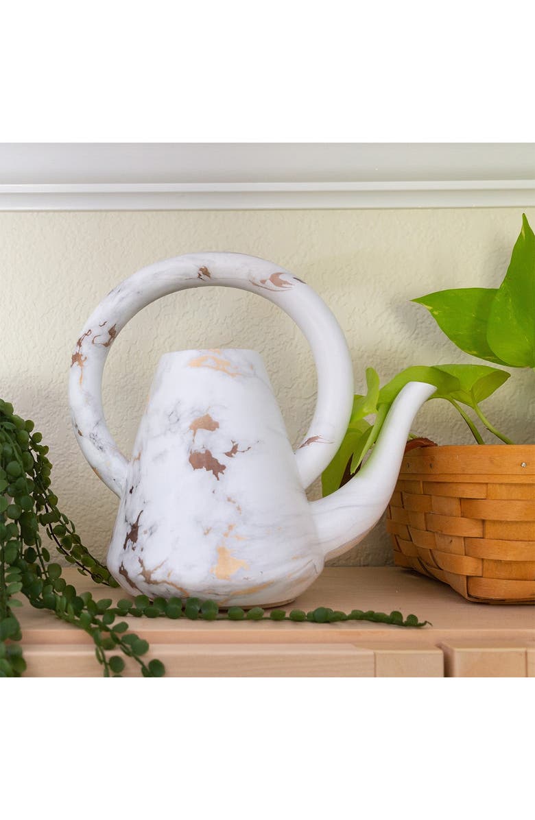FLORA BUNDA Gold Marble Loop Ceramic Watering Can, Main, color, 