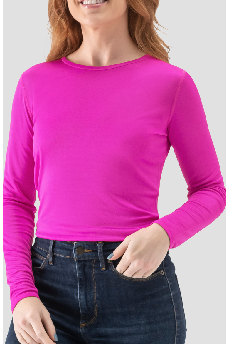 Silk Blend Base Layer, Alternate, color, Hot Pink
