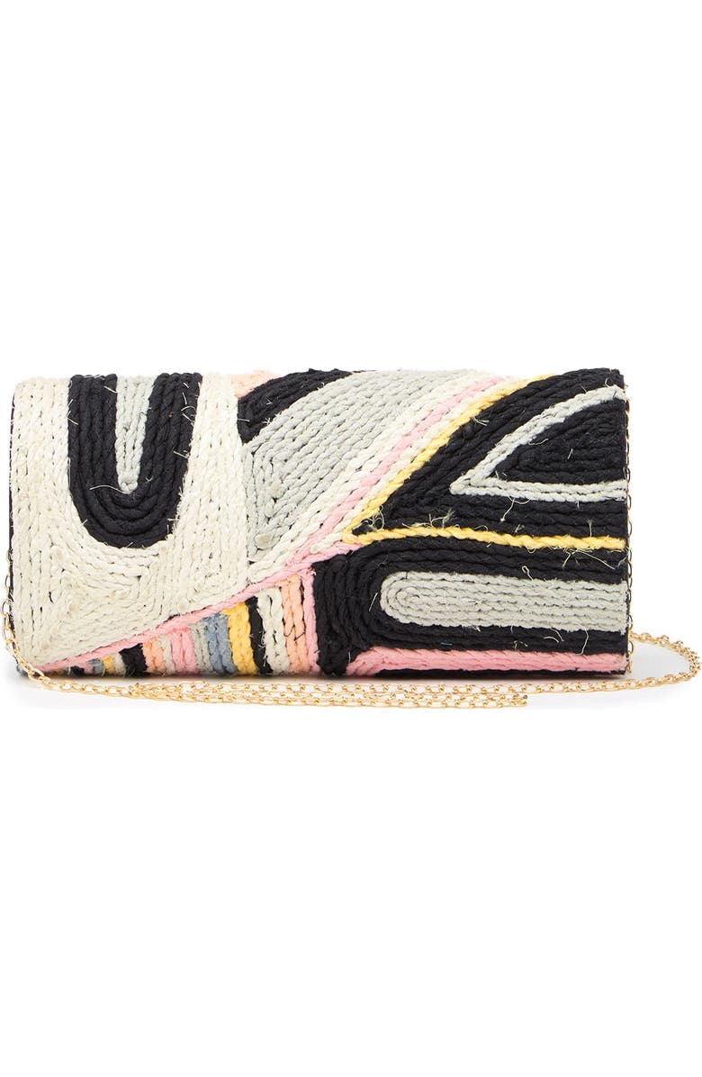 G-lish Abstract Foldover Clutch, Alternate, color,