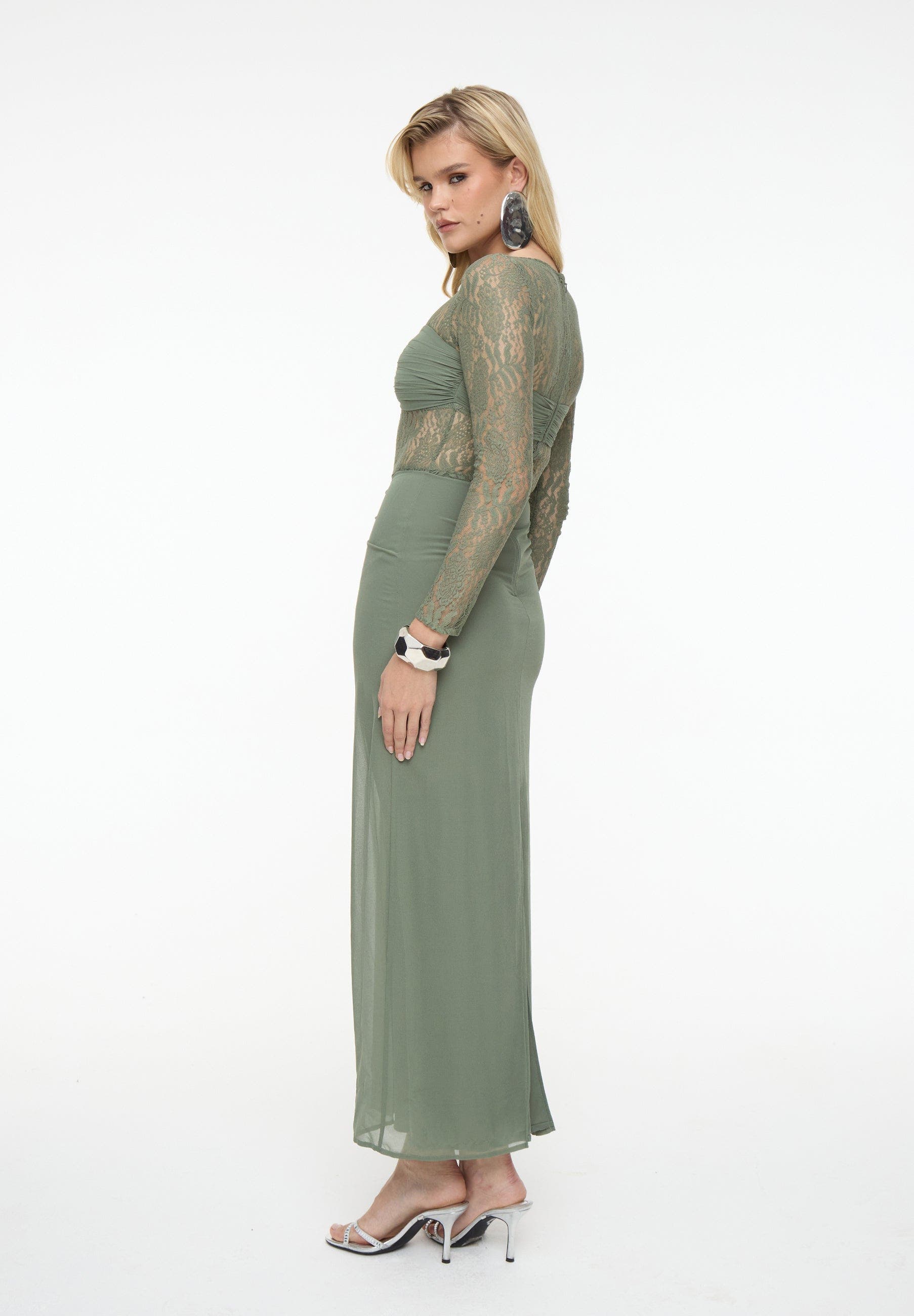 Chiffon Maxi Dress With Ruched detailing - image 2