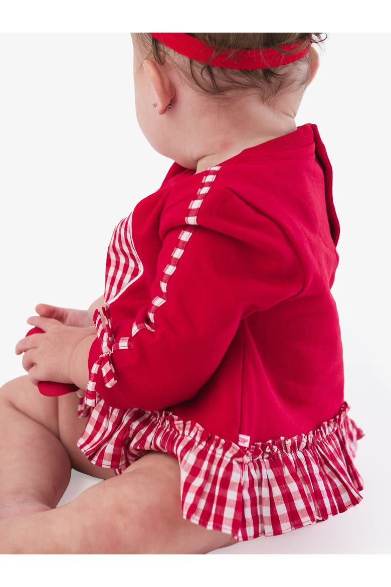 Long Sleeve Sweatshirt Swing Top and Bloomer Set, Alternate, color, Heart Red Gingham