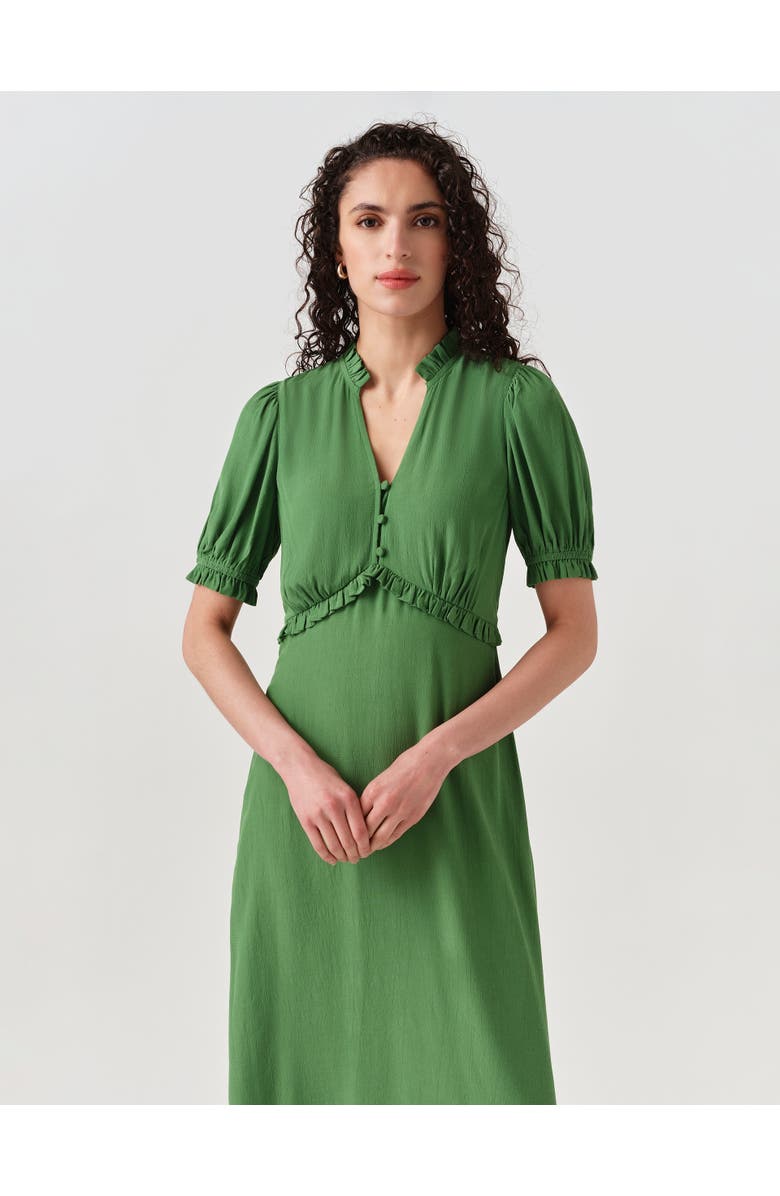 Ghost London Jolene V-neck Crepe Midi Dress, Alternate, color, 