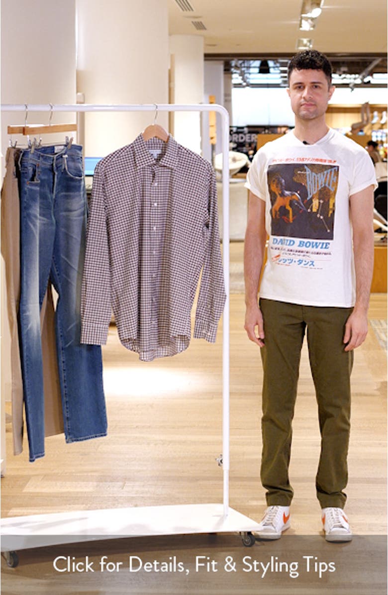 Fairbanks Ombré Check Performance Twill Button-Up Shirt, sales video thumbnail