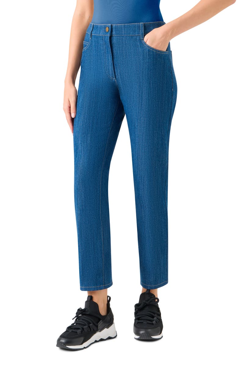 Akris punto Ankle Narrow Leg Jeans, Alternate, color, Medium Blue Denim