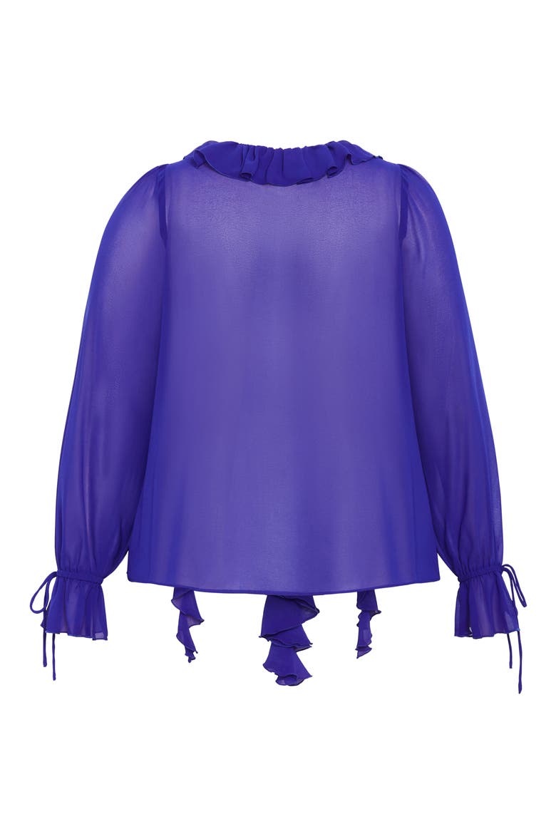 Felix Ruffle Long Sleeve Tiered Dress, Alternate, color, COBALT