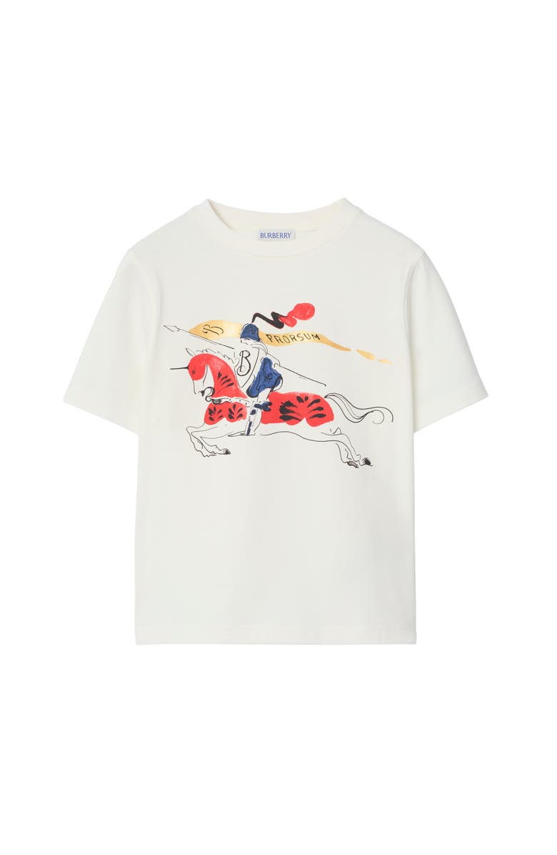 Burberry Watercolour EKD  Cotton T-shirt, Main, color, Chalk White