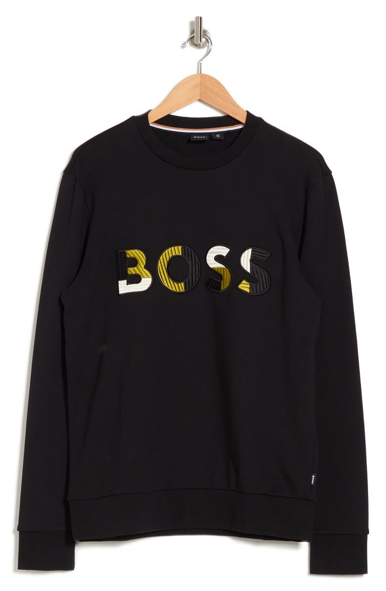 BOSS Stadler Logo Crewneck Sweatshirt, Alternate, color, 