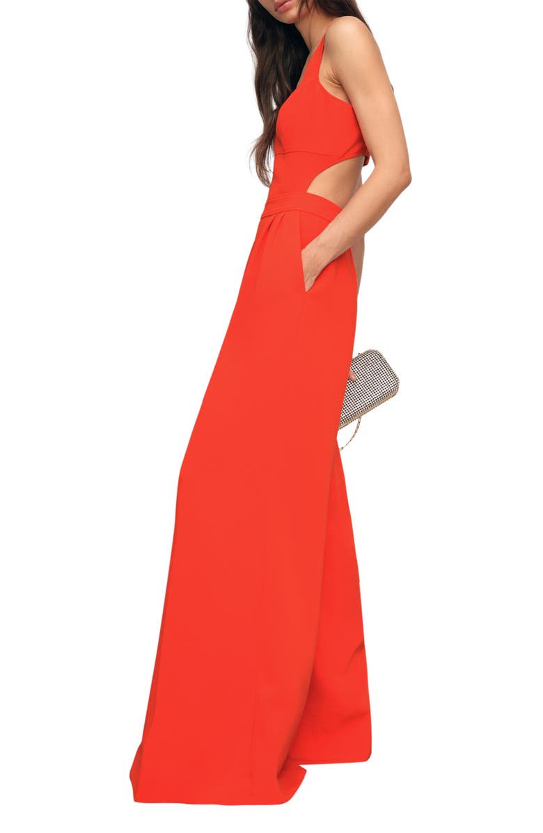 Reiss Dion Sleeveless Wide Leg Jumpsuit, Alternate, color, Orange